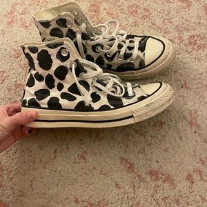 Cow print converse